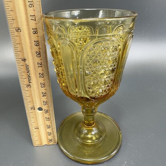 L G Wright Amber Glass Cups Goblet Set 2 Manganese 365nm Green UV Glow Cups - Picture 6 of 15